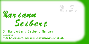 mariann seibert business card